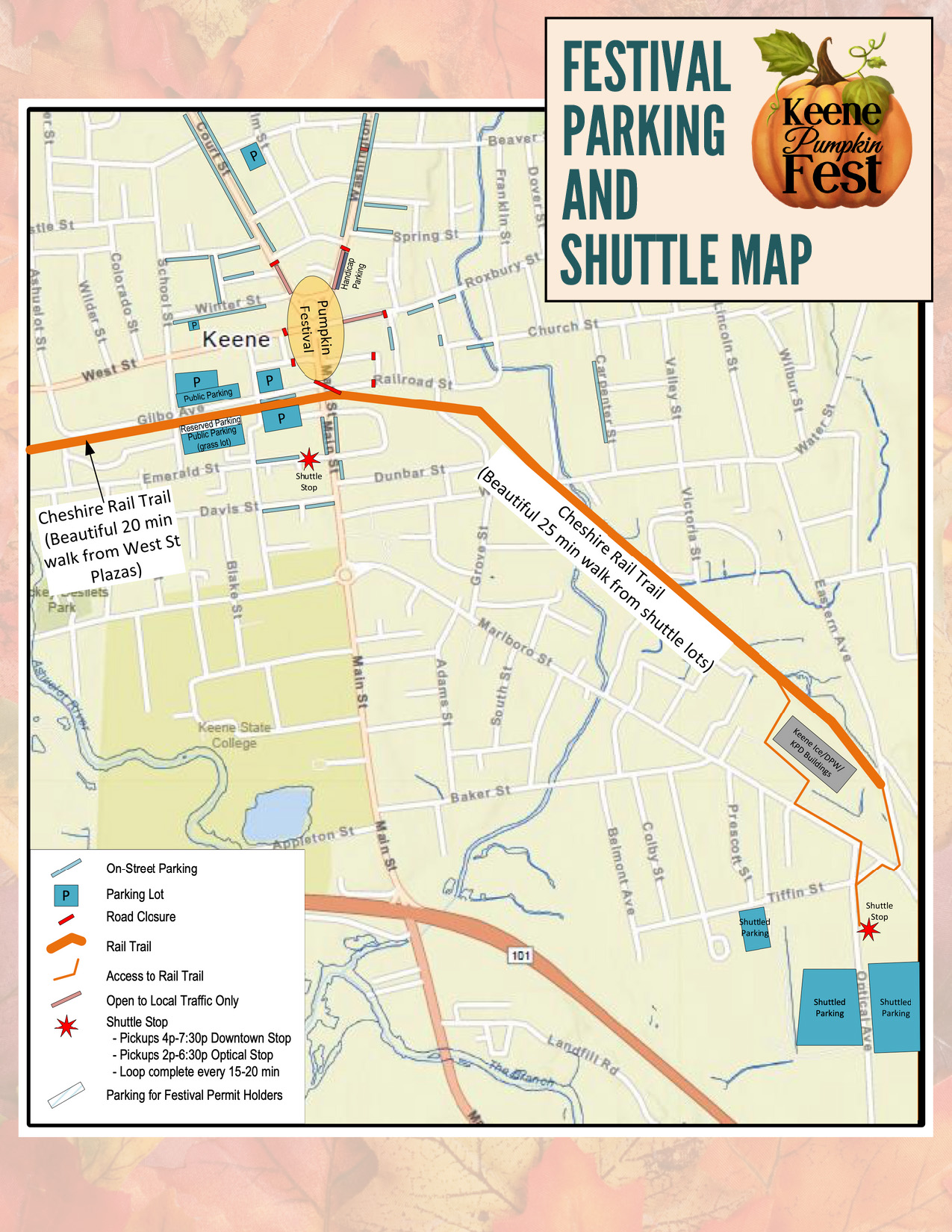 Keene Pumpkin Festival 2023 Parking Map